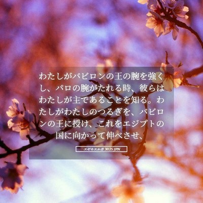 Picture 05 - エゼキエル書 30:25 JPN - わたしがバビロンの王の腕を強くし - Bible Verse Picture