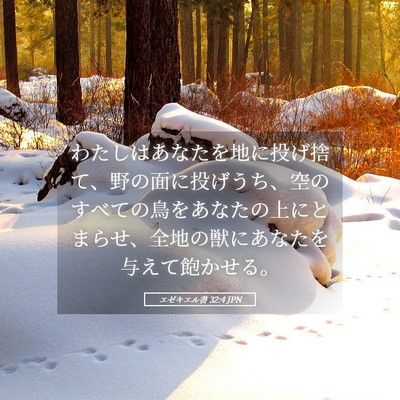 Picture 05 - エゼキエル書 32:4 JPN - わたしはあなたを地に投げ捨て、野 - Bible Verse Picture