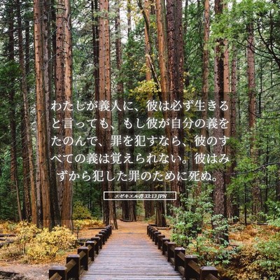 Picture 05 - エゼキエル書 33:13 JPN - わたしが義人に、彼は必ず生きると - Bible Verse Picture