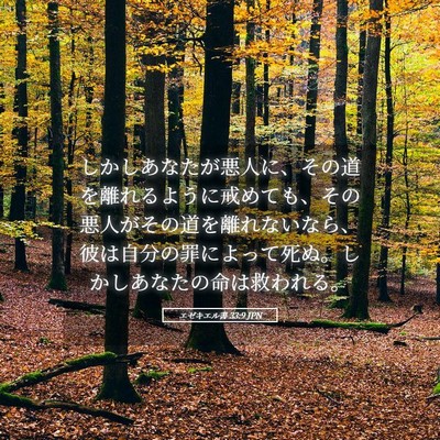 Picture 05 - エゼキエル書 33:9 JPN - しかしあなたが悪人に、その道を離 - Bible Verse Picture