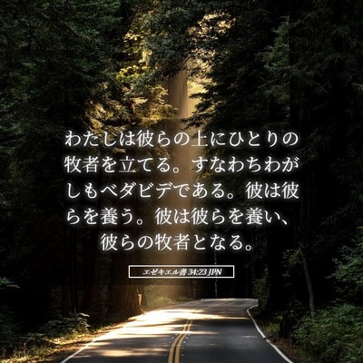 Picture 05 - エゼキエル書 34:23 JPN - わたしは彼らの上にひとりの牧者を - Bible Verse Picture
