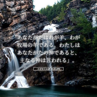Picture 05 - エゼキエル書 34:31 JPN - あなたがたはわが羊、わが牧場の羊 - Bible Verse Picture