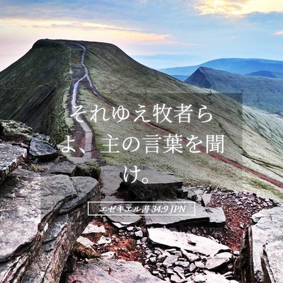 Picture 05 - エゼキエル書 34:9 JPN - それゆえ牧者らよ、主の言葉を聞け - Bible Verse Picture