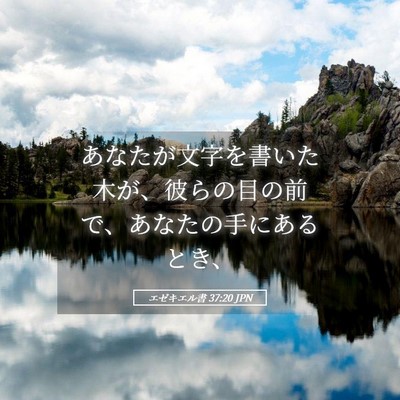Picture 05 - エゼキエル書 37:20 JPN - あなたが文字を書いた木が、彼らの - Bible Verse Picture
