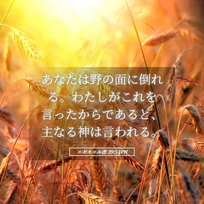 Picture 05 - エゼキエル書 39:5 JPN - あなたは野の面に倒れる。わたしが - Bible Verse Picture