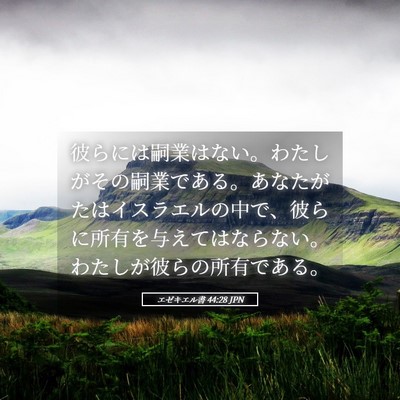 Picture 05 - エゼキエル書 44:28 JPN - 彼らには嗣業はない。わたしがその - Bible Verse Picture