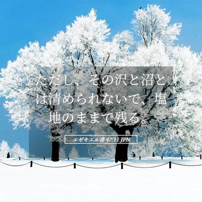 Picture 05 - エゼキエル書 47:11 JPN - ただし、その沢と沼とは清められな - Bible Verse Picture