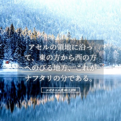Picture 05 - エゼキエル書 48:3 JPN - アセルの領地に沿って、東の方から - Bible Verse Picture