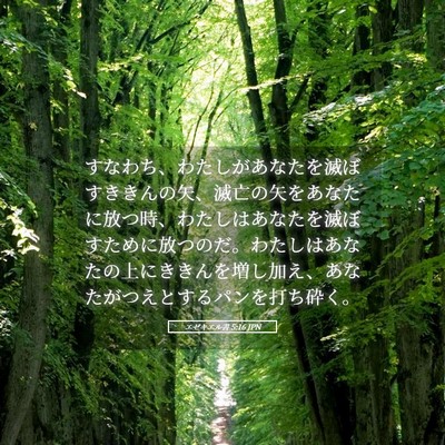 Picture 05 - エゼキエル書 5:16 JPN - すなわち、わたしがあなたを滅ぼす - Bible Verse Picture