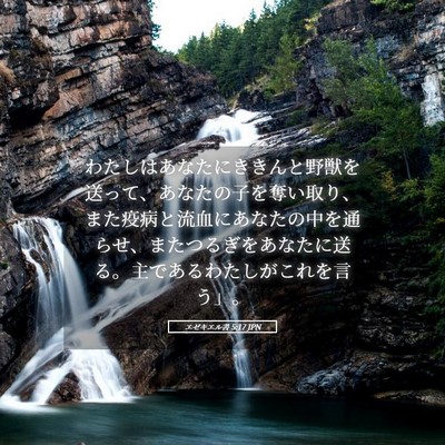 Picture 05 - エゼキエル書 5:17 JPN - わたしはあなたにききんと野獣を送 - Bible Verse Picture