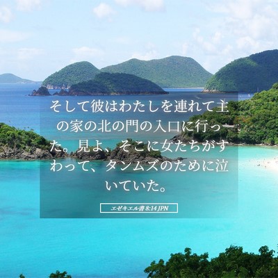 Picture 05 - エゼキエル書 8:14 JPN - そして彼はわたしを連れて主の家の - Bible Verse Picture