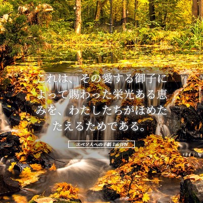 Picture 05 - エペソ人への手紙 1:6 JPN - これは、その愛する御子によって賜 - Bible Verse Picture