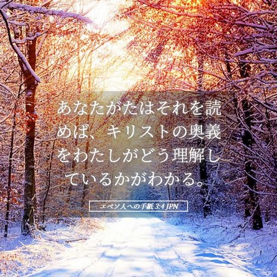Picture 05 - エペソ人への手紙 3:4 JPN - あなたがたはそれを読めば、キリス - Bible Verse Picture