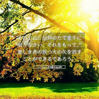 Picture 05 - エペソ人への手紙 6:16 JPN - その上に、信仰のたてを手に取りな - Bible Verse Picture