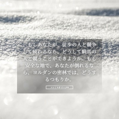 Picture 05 - エレミヤ書 12:5 JPN - 「もしあなたが、徒歩の人と競争し - Bible Verse Picture