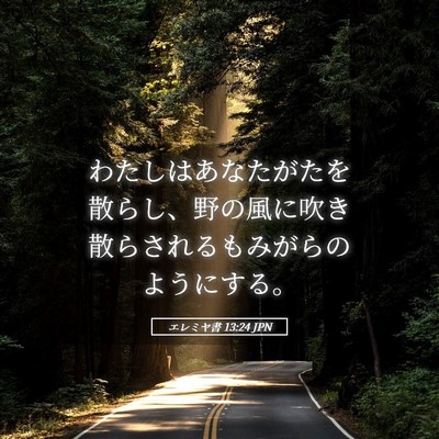 Picture 05 - エレミヤ書 13:24 JPN - わたしはあなたがたを散らし、野の - Bible Verse Picture