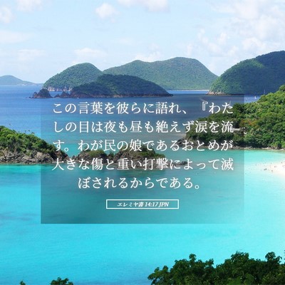 Picture 05 - エレミヤ書 14:17 JPN - この言葉を彼らに語れ、『わたしの - Bible Verse Picture
