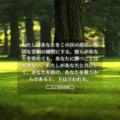 Picture 05 - エレミヤ書 15:20 JPN - わたしはあなたをこの民の前に、堅 - Bible Verse Picture