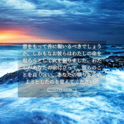 Picture 05 - エレミヤ書 18:20 JPN - 悪をもって善に報いるべきでしょう - Bible Verse Picture