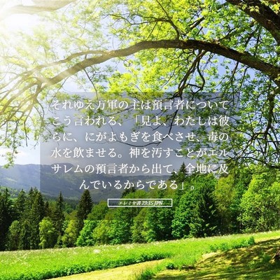 Picture 05 - エレミヤ書 23:15 JPN - それゆえ万軍の主は預言者について - Bible Verse Picture