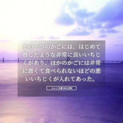 Picture 05 - エレミヤ書 24:2 JPN - その一つのかごには、はじめて熟し - Bible Verse Picture