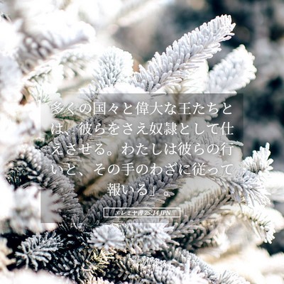 Picture 05 - エレミヤ書 25:14 JPN - 多くの国々と偉大な王たちとは、彼 - Bible Verse Picture