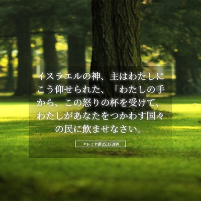 Picture 05 - エレミヤ書 25:15 JPN - イスラエルの神、主はわたしにこう - Bible Verse Picture