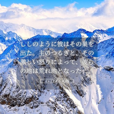 Picture 05 - エレミヤ書 25:38 JPN - ししのように彼はその巣を出た。主 - Bible Verse Picture