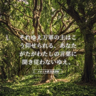 Picture 05 - エレミヤ書 25:8 JPN - それゆえ万軍の主はこう仰せられる - Bible Verse Picture