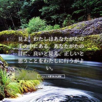 Picture 05 - エレミヤ書 26:14 JPN - 見よ、わたしはあなたがたの手の中 - Bible Verse Picture