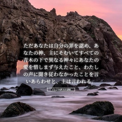 Picture 05 - エレミヤ書 3:13 JPN - ただあなたは自分の罪を認め、あな - Bible Verse Picture