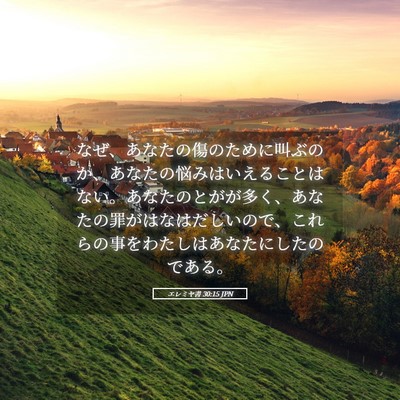 Picture 05 - エレミヤ書 30:15 JPN - なぜ、あなたの傷のために叫ぶのか - Bible Verse Picture