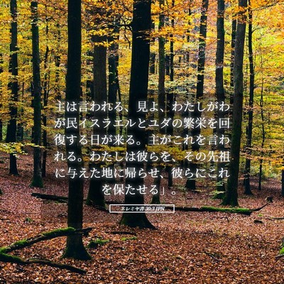 Picture 05 - エレミヤ書 30:3 JPN - 主は言われる、見よ、わたしがわが - Bible Verse Picture