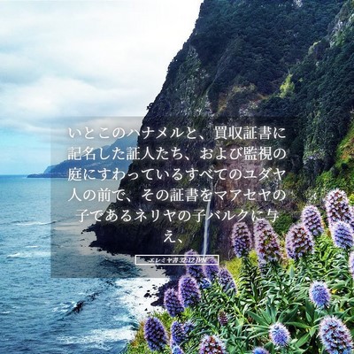 Picture 05 - エレミヤ書 32:12 JPN - いとこのハナメルと、買収証書に記 - Bible Verse Picture