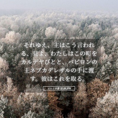 Picture 05 - エレミヤ書 32:28 JPN - それゆえ、主はこう言われる、見よ - Bible Verse Picture
