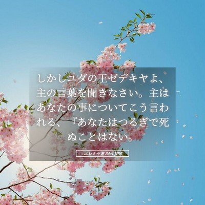 Picture 05 - エレミヤ書 34:4 JPN - しかしユダの王ゼデキヤよ、主の言 - Bible Verse Picture