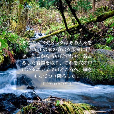 Picture 05 - エレミヤ書 38:11 JPN - そこでエベデメレクはその人々を連 - Bible Verse Picture