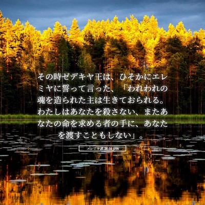 Picture 05 - エレミヤ書 38:16 JPN - その時ゼデキヤ王は、ひそかにエレ - Bible Verse Picture