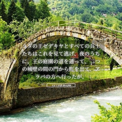 Picture 05 - エレミヤ書 39:4 JPN - ユダの王ゼデキヤとすべての兵士た - Bible Verse Picture