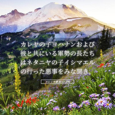 Picture 05 - エレミヤ書 41:11 JPN - カレヤの子ヨハナンおよび彼と共に - Bible Verse Picture
