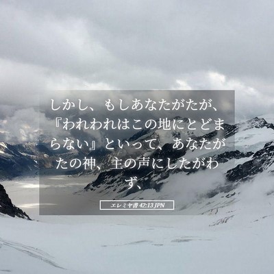 Picture 05 - エレミヤ書 42:13 JPN - しかし、もしあなたがたが、『われ - Bible Verse Picture