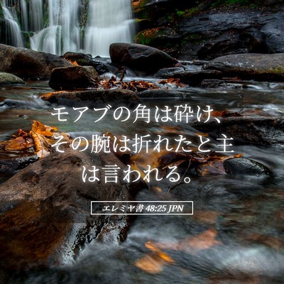 Picture 05 - エレミヤ書 48:25 JPN - モアブの角は砕け、その腕は折れた - Bible Verse Picture