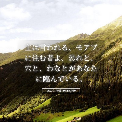 Picture 05 - エレミヤ書 48:43 JPN - 主は言われる、モアブに住む者よ、 - Bible Verse Picture