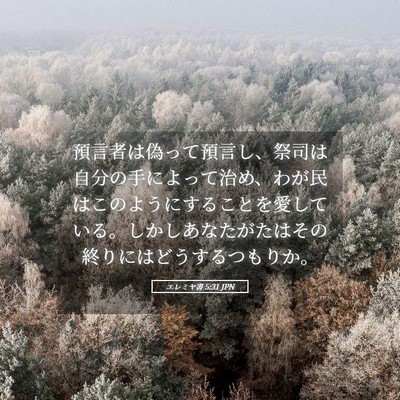 Picture 05 - エレミヤ書 5:31 JPN - 預言者は偽って預言し、祭司は自分 - Bible Verse Picture