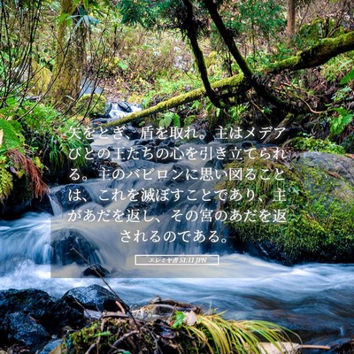 Picture 05 - エレミヤ書 51:11 JPN - 矢をとぎ、盾を取れ。主はメデアび - Bible Verse Picture