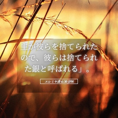 Picture 05 - エレミヤ書 6:30 JPN - 主が彼らを捨てられたので、彼らは - Bible Verse Picture