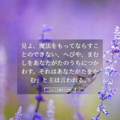 Picture 05 - エレミヤ書 8:17 JPN - 見よ、魔法をもってならすことので - Bible Verse Picture