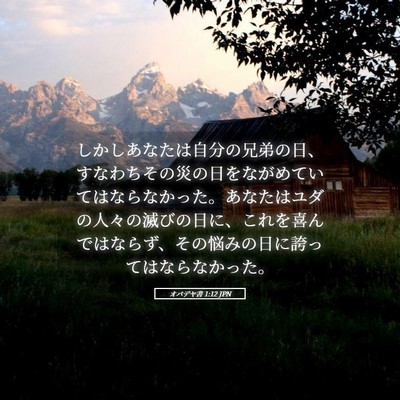 Picture 05 - オバデヤ書 1:12 JPN - しかしあなたは自分の兄弟の日、す - Bible Verse Picture