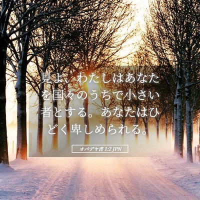 Picture 05 - オバデヤ書 1:2 JPN - 見よ、わたしはあなたを国々のうち - Bible Verse Picture