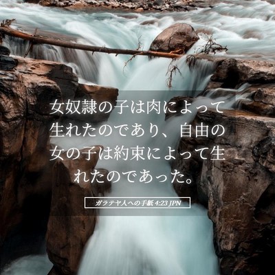 Picture 05 - ガラテヤ人への手紙 4:23 JPN - 女奴隷の子は肉によって生れたので - Bible Verse Picture